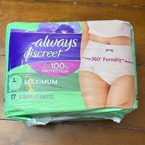 Always Discreet Maximum Underwear - Green and Purple